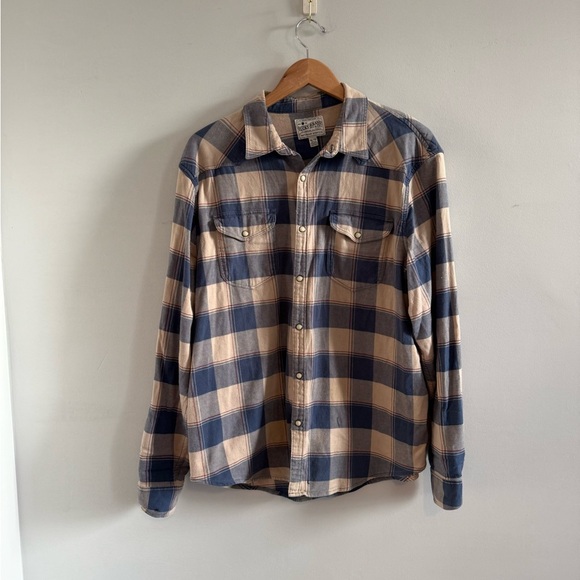 Lucky Brand Tops - Lucky Brand Blue and Beige Plaid Women's Shirt, XL